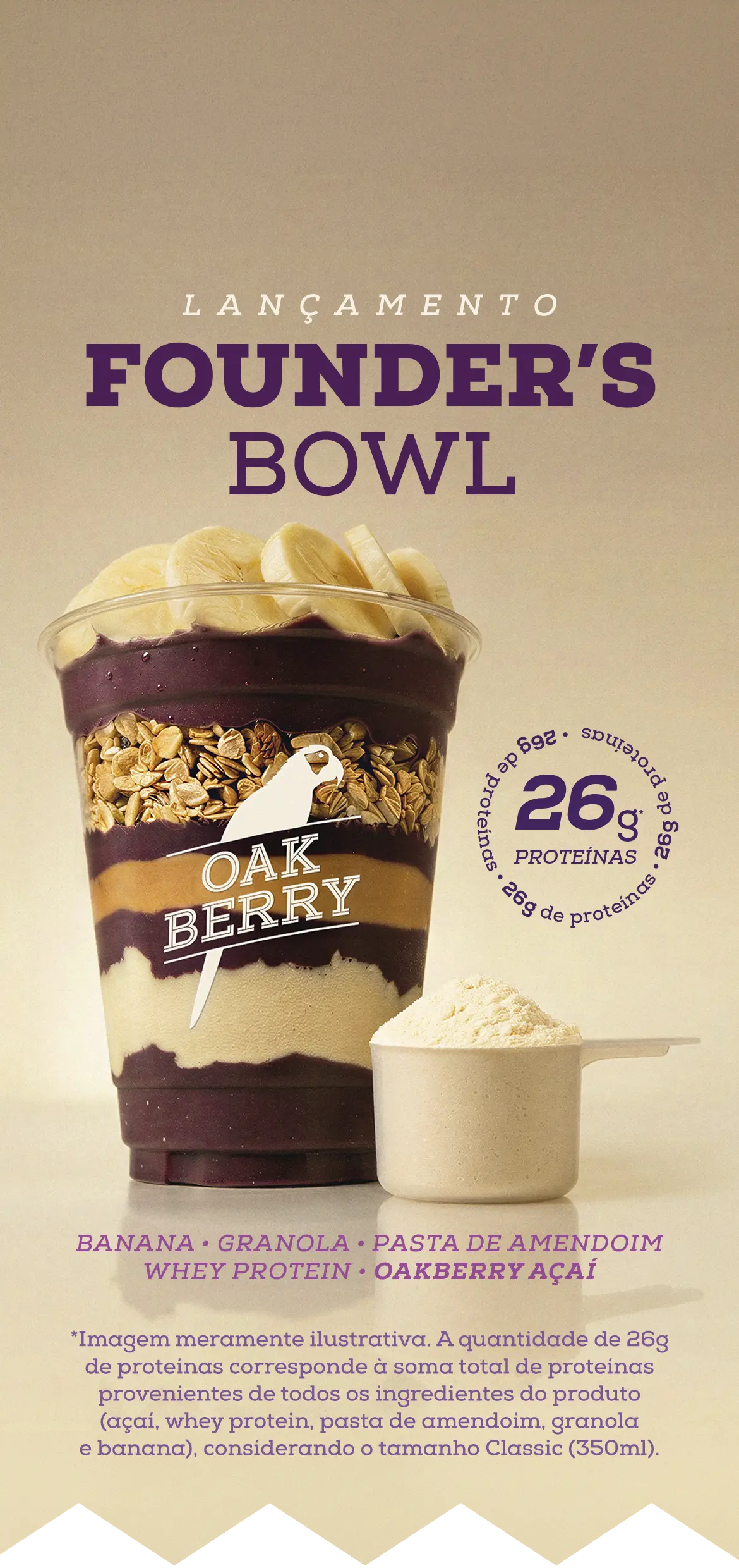A hand holding an OAKBERRY bowl